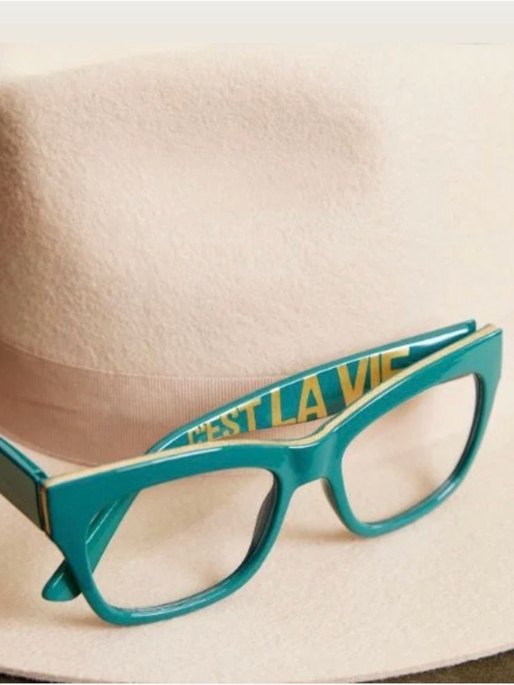 Peepers, Cest La Vie, reading glasses in Teal & Gold, magnification 1.50
